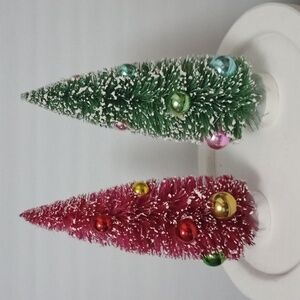 RESERVED FOR ANGELA MANGIERO Set of 2 Bottle Brush Christmas Trees